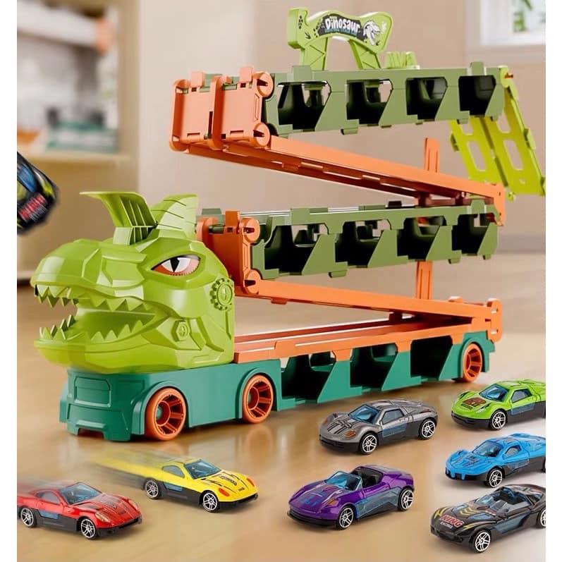 Mega Hauler Transporter Truck Toy Set Racetrack with Alloy Cars Eject Cars  2-in-1 Race Track Storage Car Transporter for Kids - AliExpress