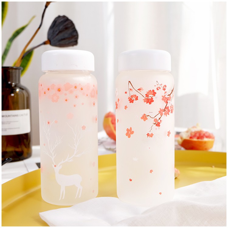 Bình Nước Thủy Tinh Dây Xách Nhúng Mờ., Bình nước thủy tinh mờ