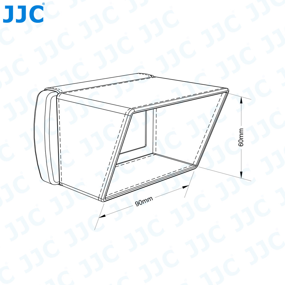 Jjc 3.5 máy quay màn hình LCD mui xe Sun Hood 90x60mm dù để Che nắng LCD