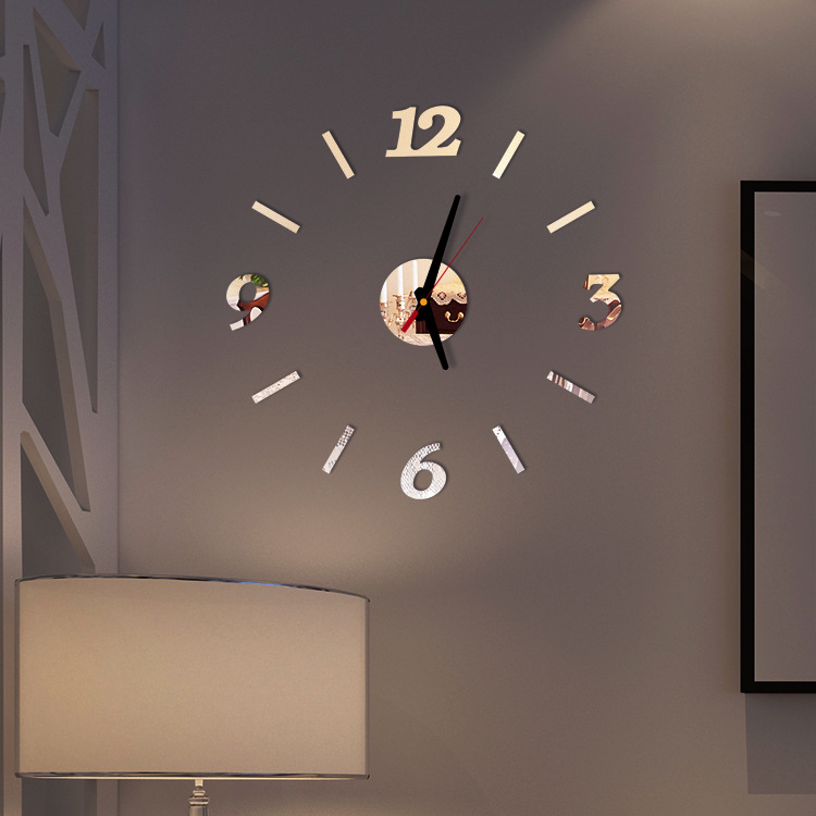 Đồng hồ dán tường loại nhỏ 4 số 3-6-9-12 - Đồng hồ treo tường - 40cm - DH06