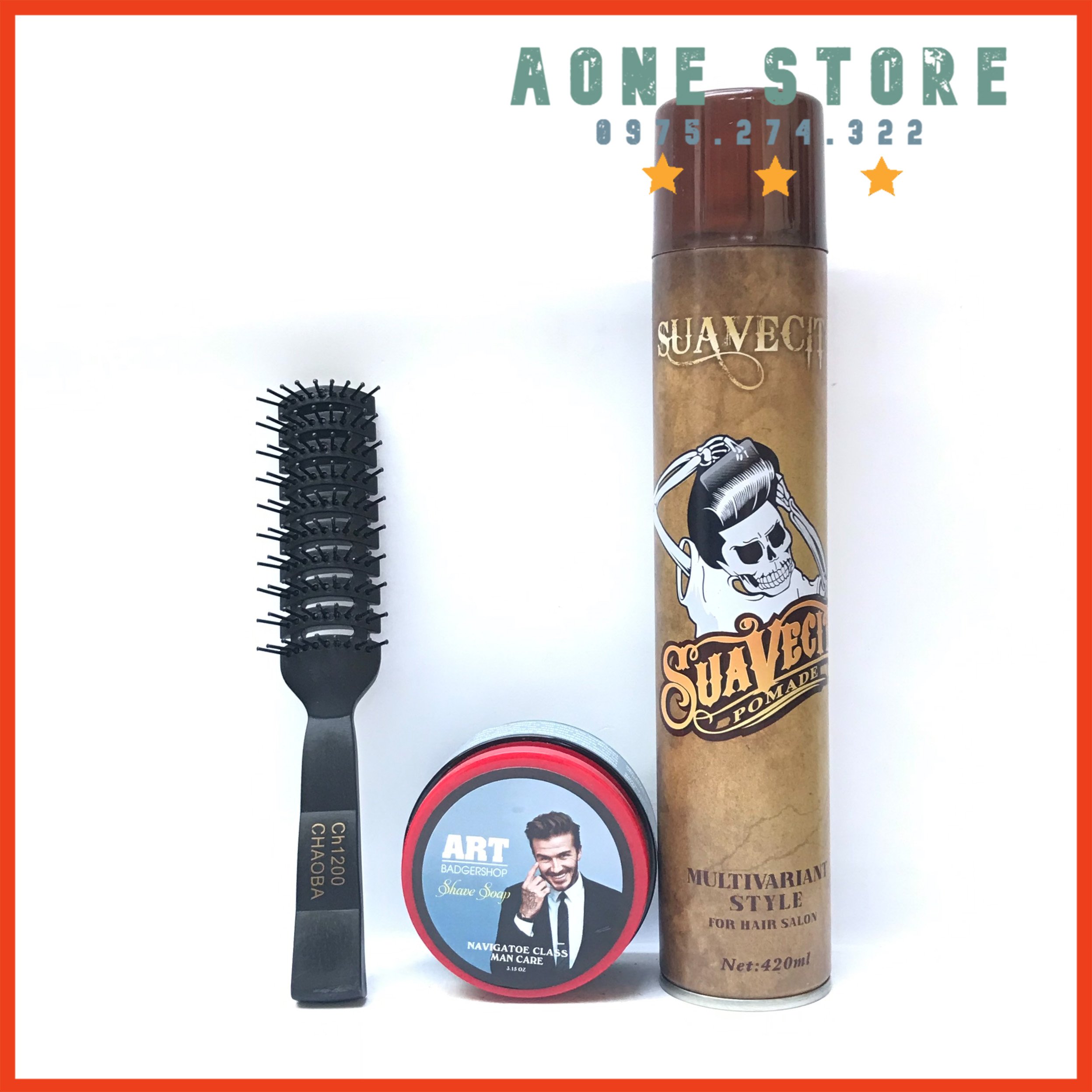 Sáp vuốt tóc art kết hợp gôm xịt tóc suavecito siêu giữ nếp