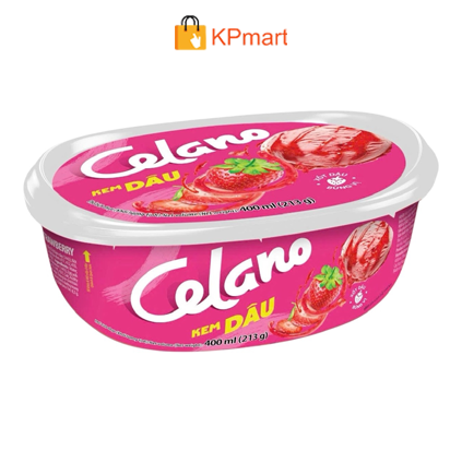 (GIAO HỎA TỐC HCM) Kem hộp celano dâu mứt dâu 400ML