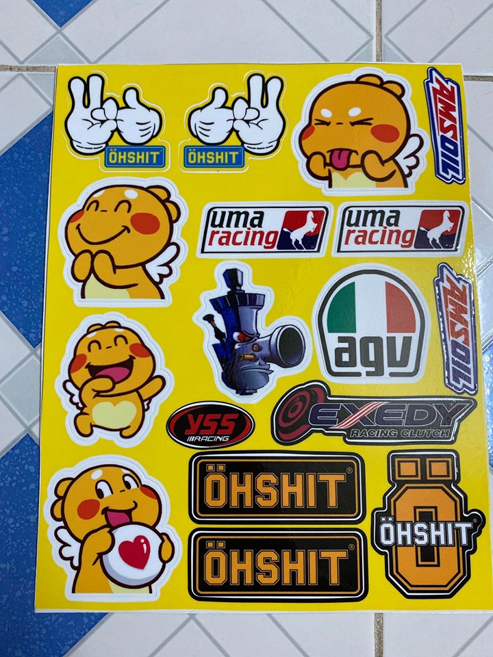 [HCM]TEM LOGO OHSHIT AGV NỀN VÀNG