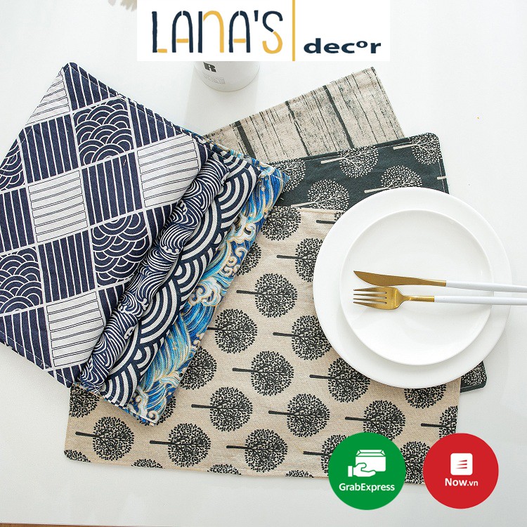 Tấm Lót Bàn Ăn Vải Canvas nhiều mẫu kiểu Nhật
