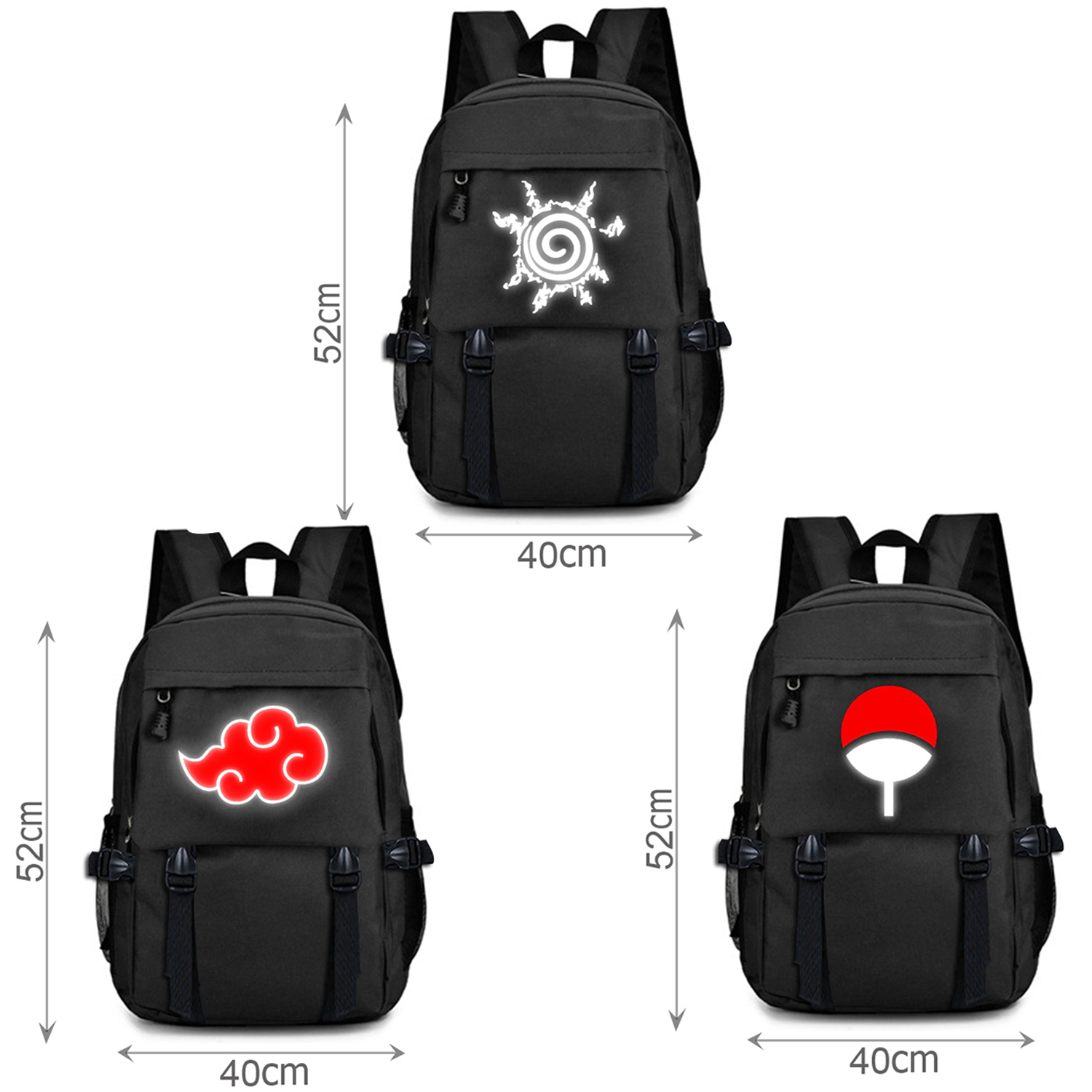 Cặp Naruto phản quang, balo Naruto Phản quang - loại đẹp may 3 lớp