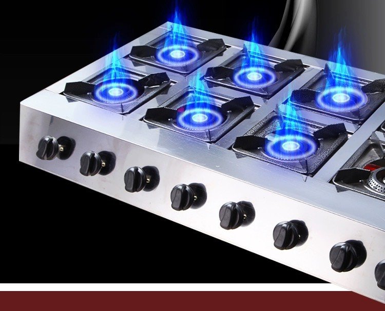 Bếp ga 8 họng vuông, bếp ga 8 cửa, bếp ga 8 lò bảo hành 12 tháng lỗi đổi mới
