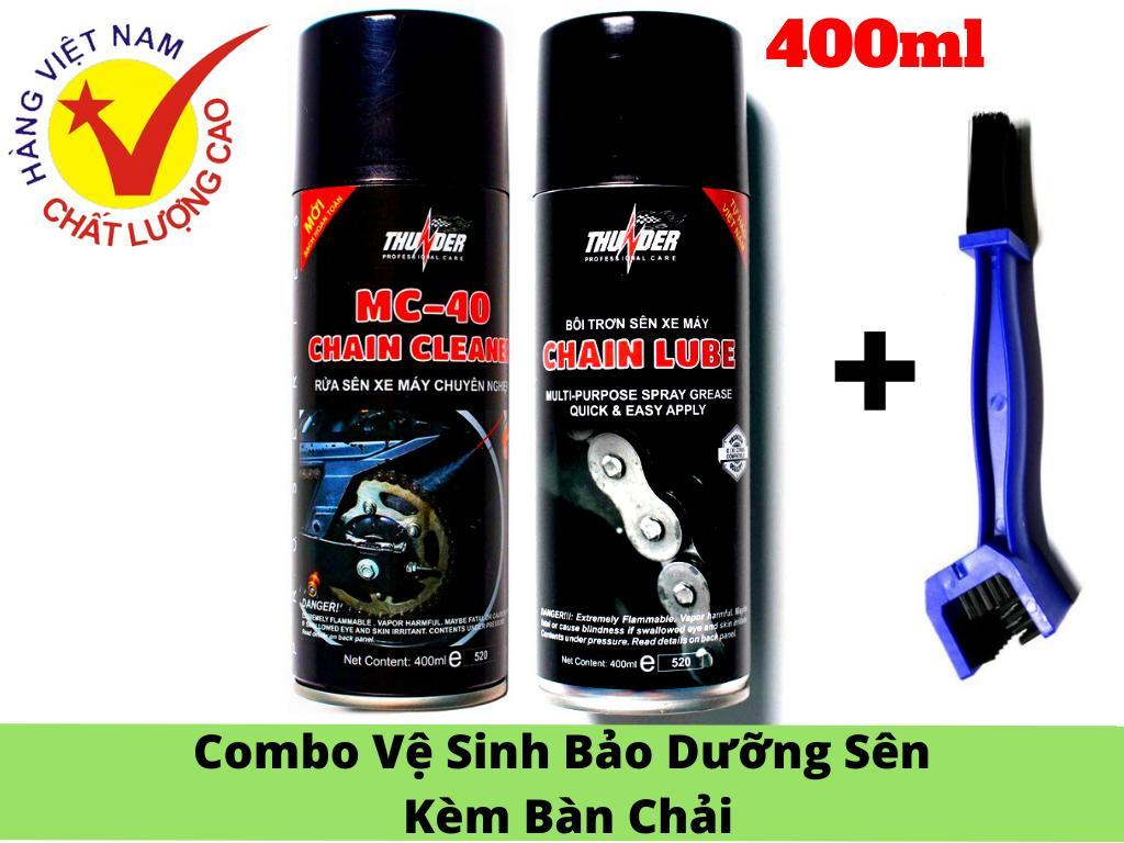 [HCM]Combo Chăm Sóc Sên Chuyên Nghiệp Thunder Chain Lube MC40 Kèm Bàn Chải