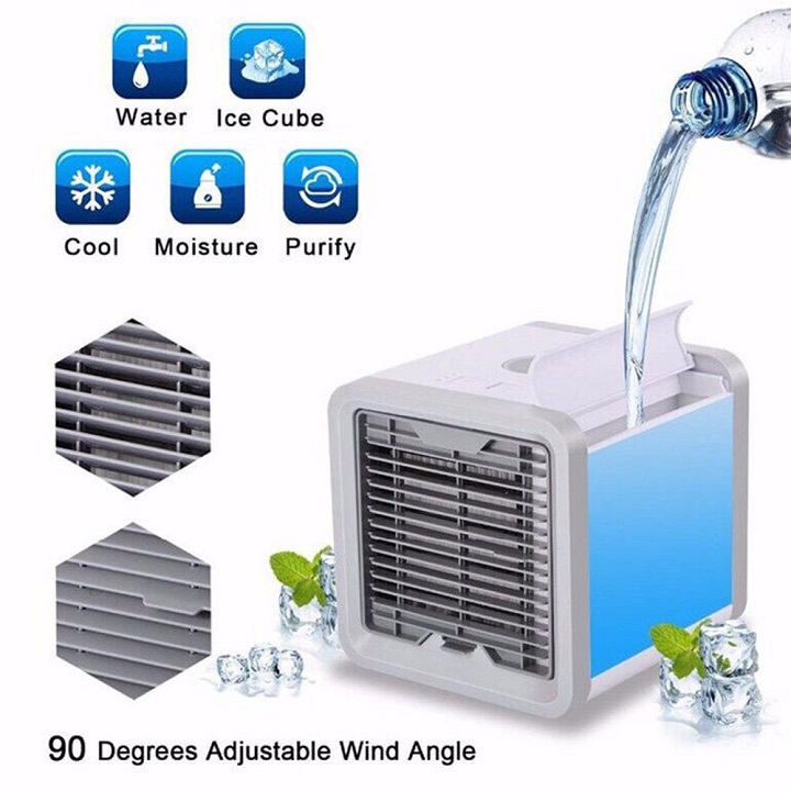 Quạt điều hòa mini hơi nước để phòng - Quạt hơi nước mini để bàn - Quạt điều hòa hơi nước - 3 chế độ, tạo ẩm, làm mát