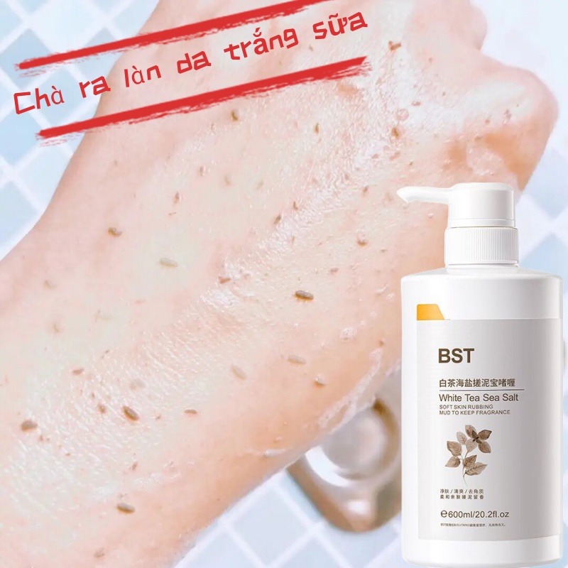 Kem tẩy tế bào chết 600ml tẩy da chết Gel tẩy tế bào chết làm trắng da làm sạch sâu bụi bẩn dưới da làm sáng màu da và giữ ẩm da
