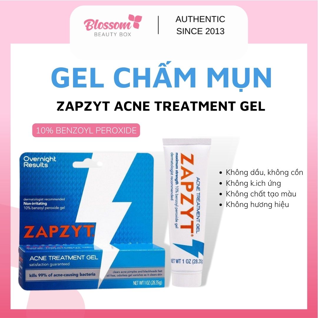 Gel chấm mụn Zapzyt Maximum Strength 10% Benzoyl Peroxide 28.35g