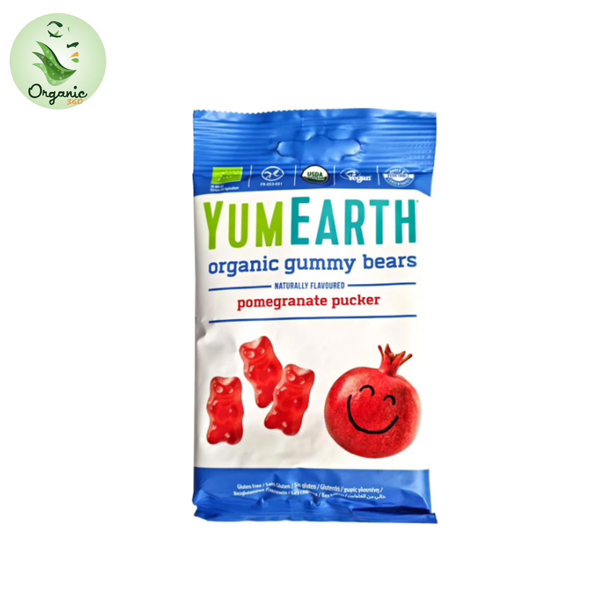 Kẹo dẻo hữu cơ cho bé vị trái cây hình gấu Yumearth 50g organic gummy bears