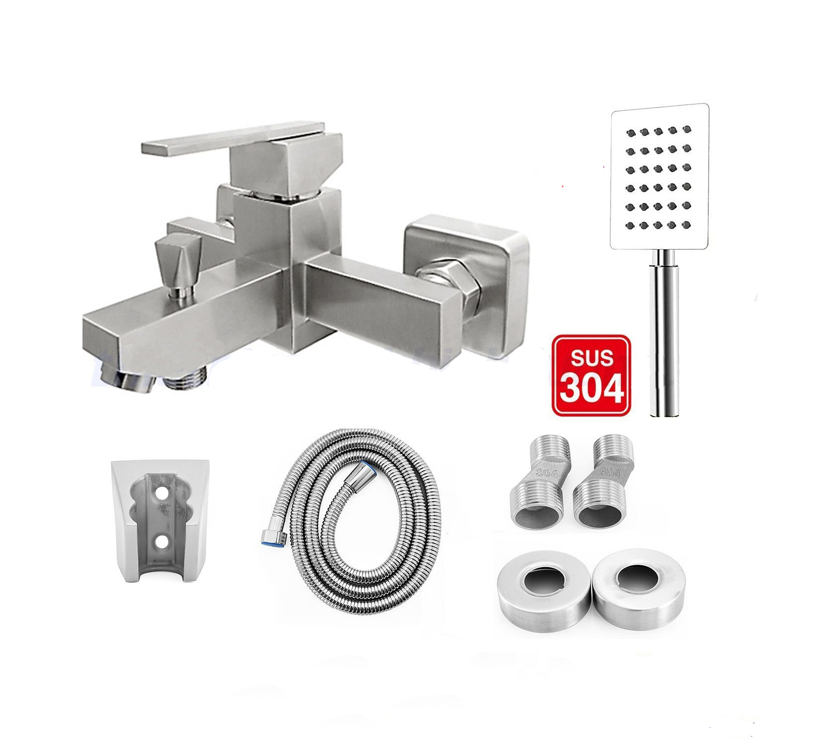 Củ sen tắm nóng lạnh inox 304 mờ lanka