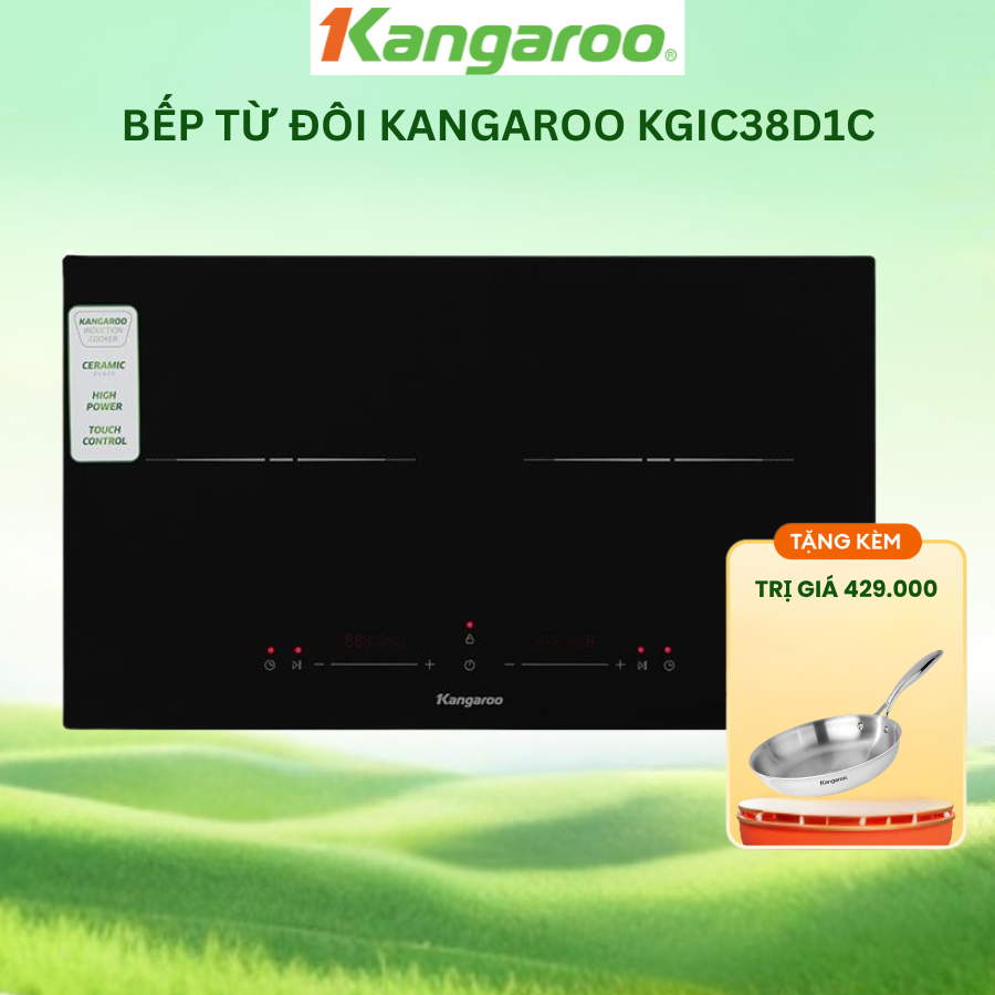 [BH 2 năm tại nhà] Bếp từ đôi Kangaroo KGIC38D1C - Tổng công suất 3800W