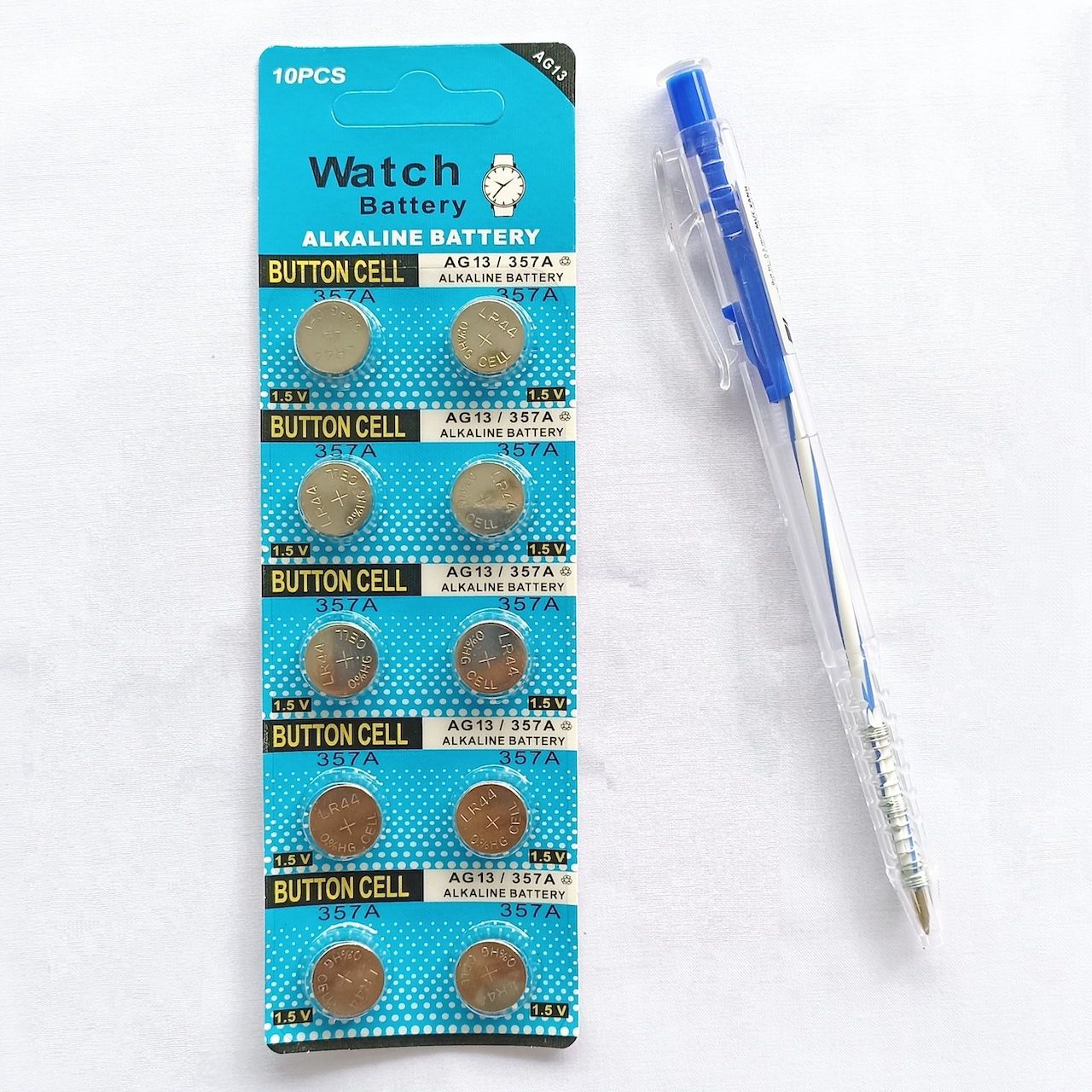 Vỉ 10 viên pin cúc áo LR44 AG13 battery 1,5v hàng chuẩn pin bền loại 1 dùng cho máy tính casio, điều khiển, đồ chơi, máy đo huyết áp, đèn led trang trí, cân điện tử,  khoá báo động chống trộm - Kyto Shop