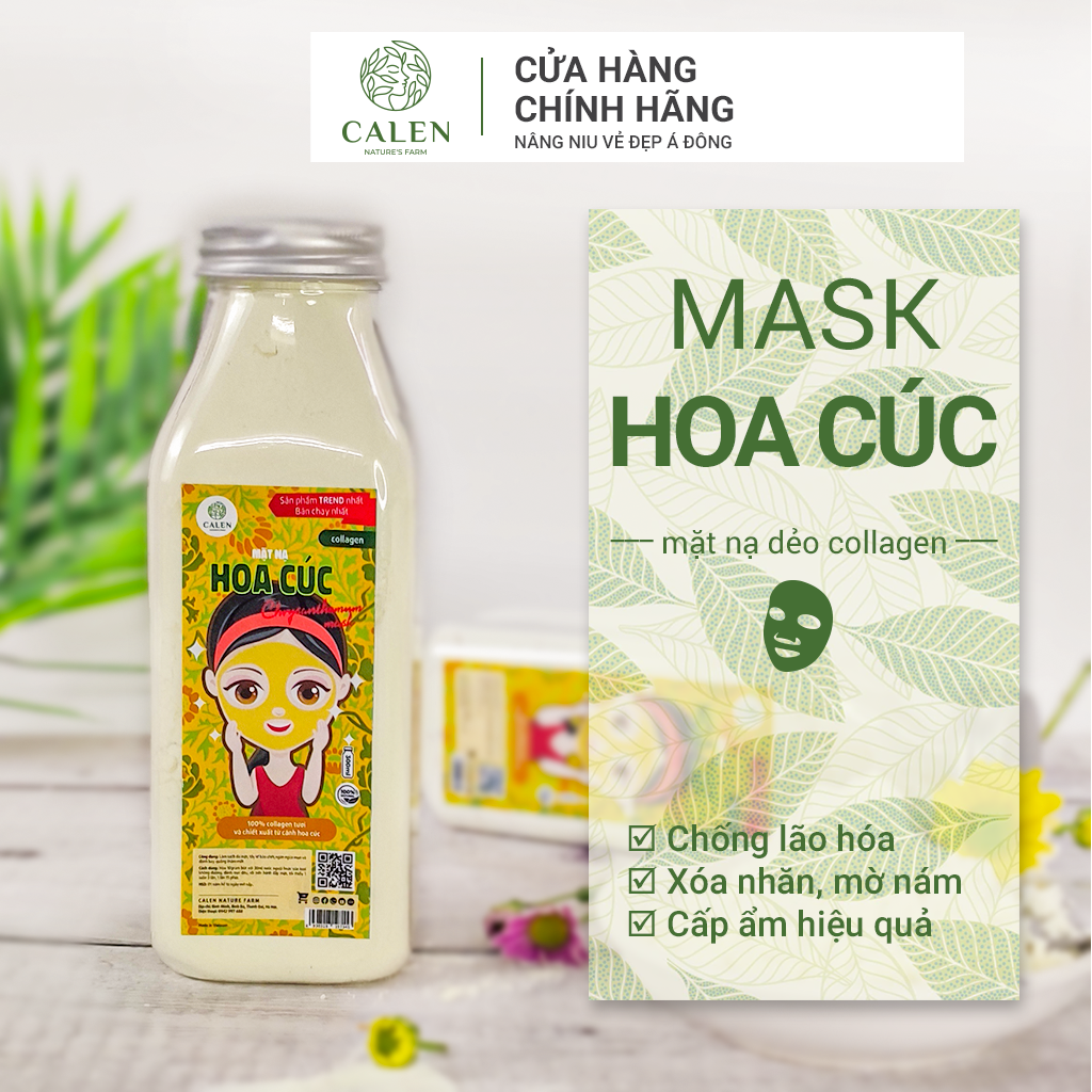 Mặt nạ Hoa Cúc dưỡng ẩm phục hồi da CALEN - Đắp mặt - Rửa mặt - Giúp tẩy da
