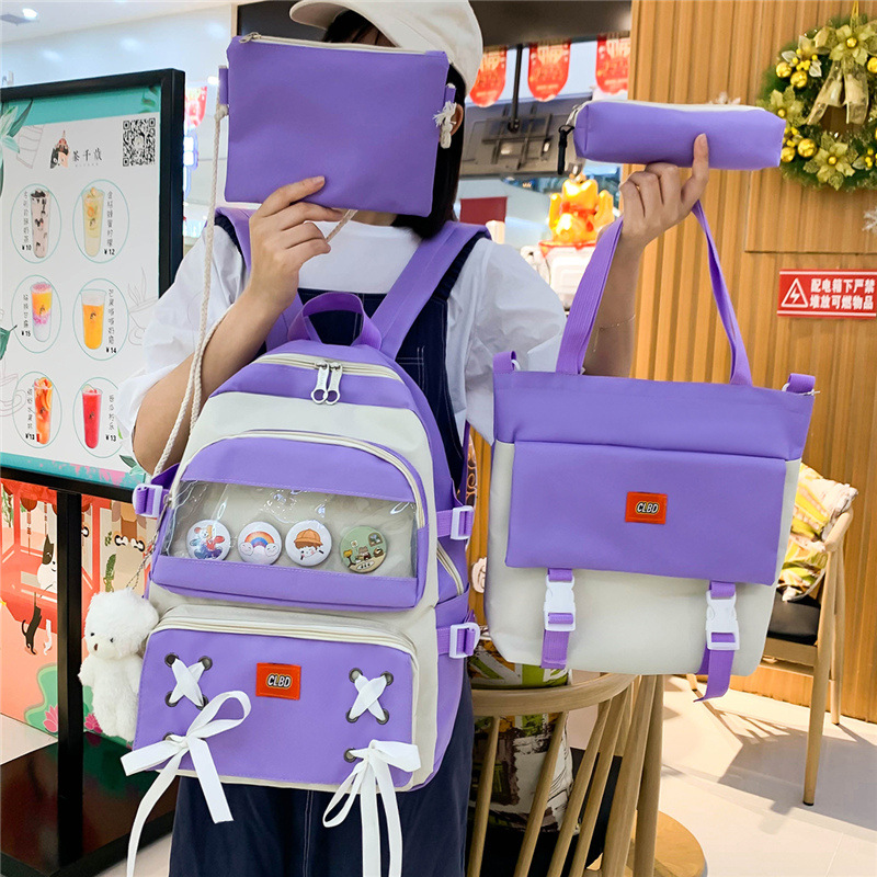 Balo Thời Trang, Balo Đi Học, Balo, Balo Nam, Balo Nữ, Balo Chống Nước, Set Balo 4 Món - COMBO BALO 4 MÓN HỘP DÂY ĐAN