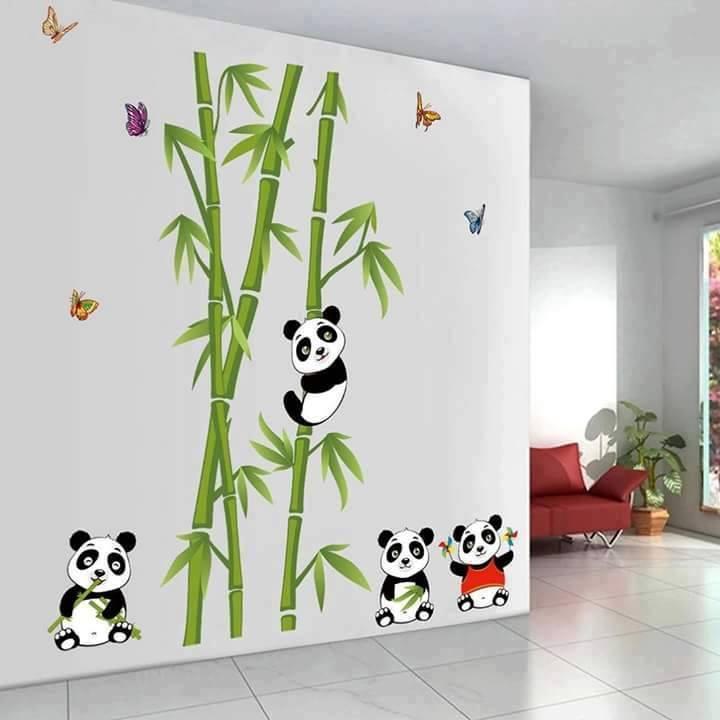 Decal dán tường gấu trúc
