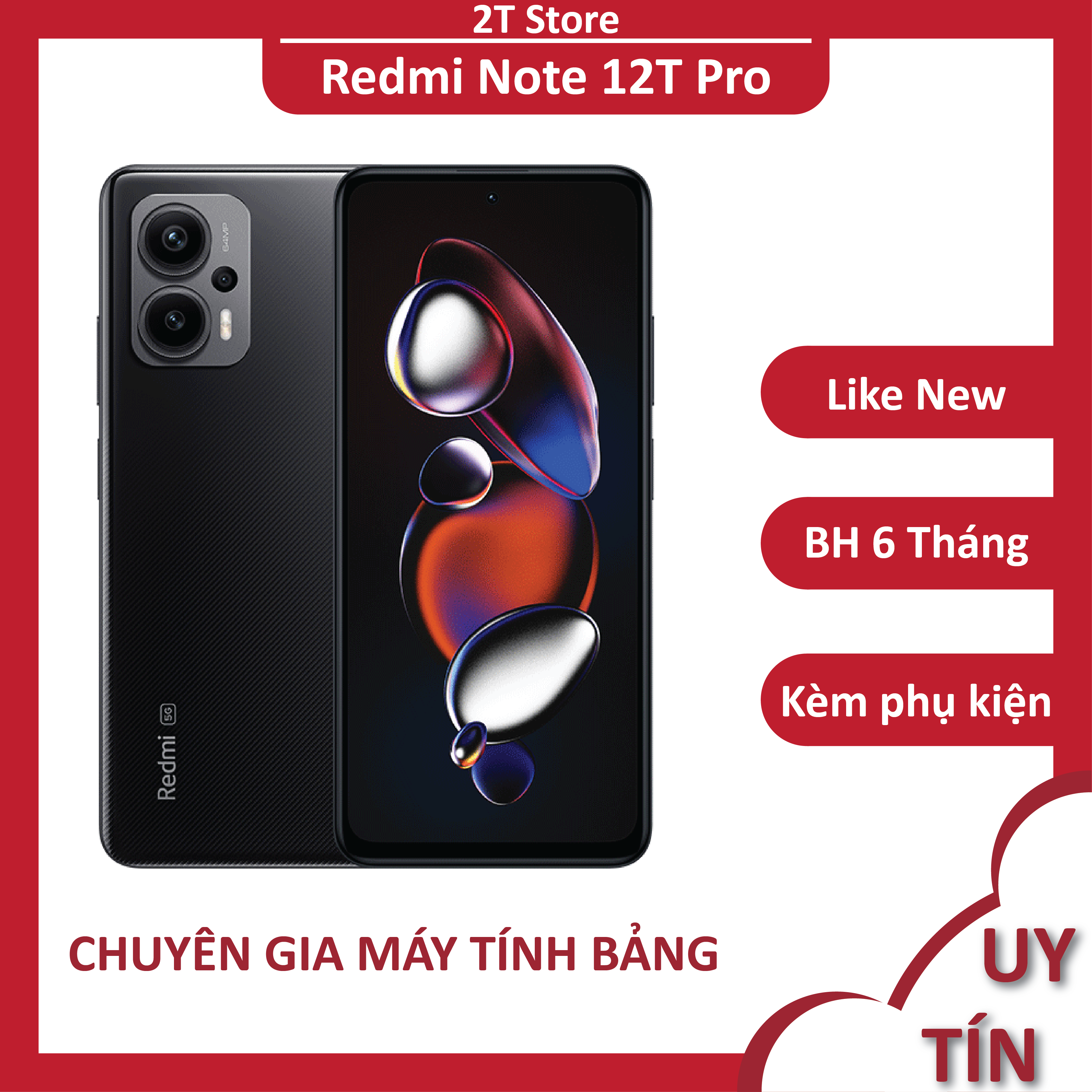 Điện thoại xiaomi redmi note 12t pro, màn full hd+ tần số quét 144hz, pin 5080 mah hỗ trợ sạc nhanh 67w