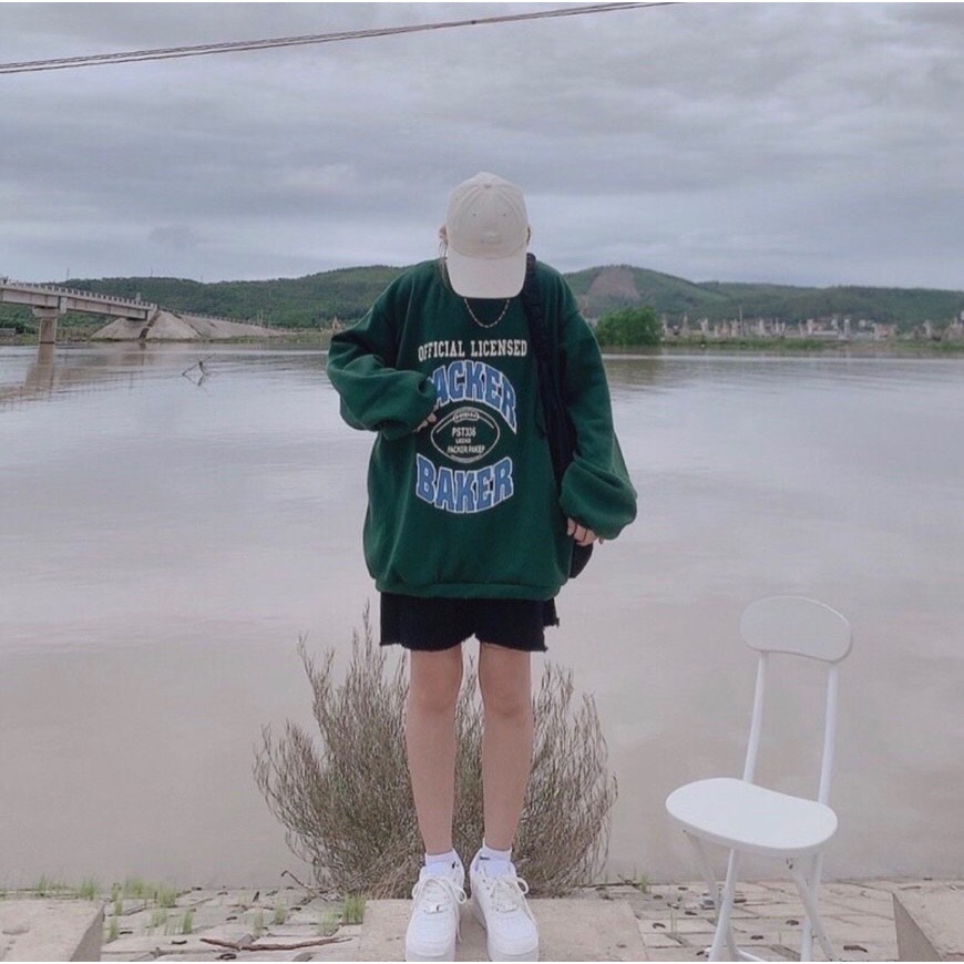 Áo nỉ sweater siêu xinh packer FROM thụng Unisex tay bồng