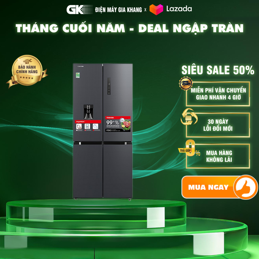 Tủ lạnh Toshiba Inverter 509 lít GRRF605WIPMVMG GIAO TOÀN QUỐC HCM