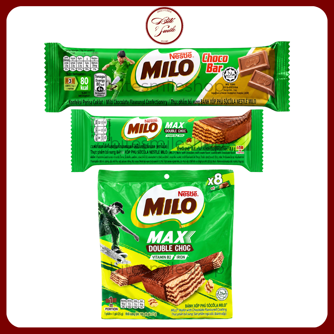 Bánh Milo Choco Bar/ Milo Max Double Choco Nestle Socola Đậm Đà Hấp Dẫn (Thanh)