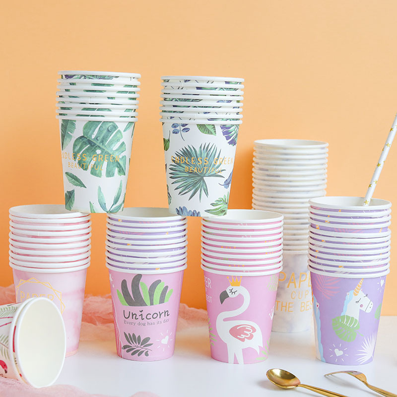 Combo 10 cái ly giấy họa tiết xinh xắn sử dụng một lần