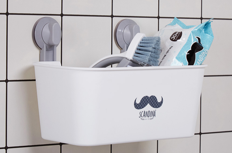 Giỏ đựng đồ đa năng Shabath Hàn Quốc SA10074 trong nhà tắm, có mút gắn tường size L