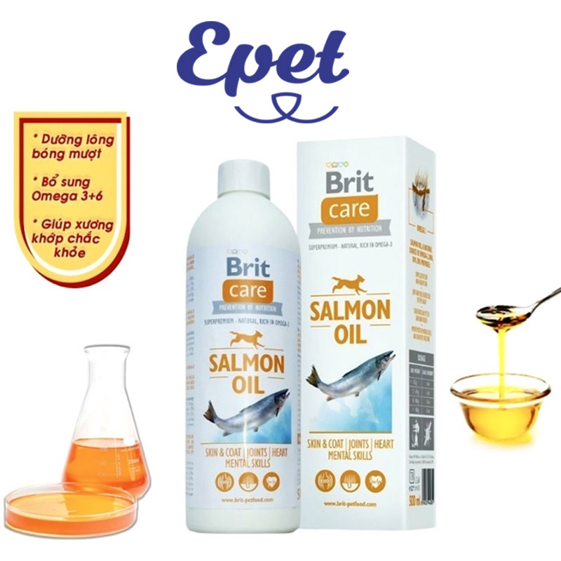 Dầu cá hồi brit care cho chó mèo - nhập khẩu đức