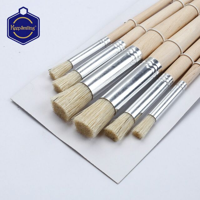 Bộ 6 bút lông cọ vẽ thân gỗ cán ngắn