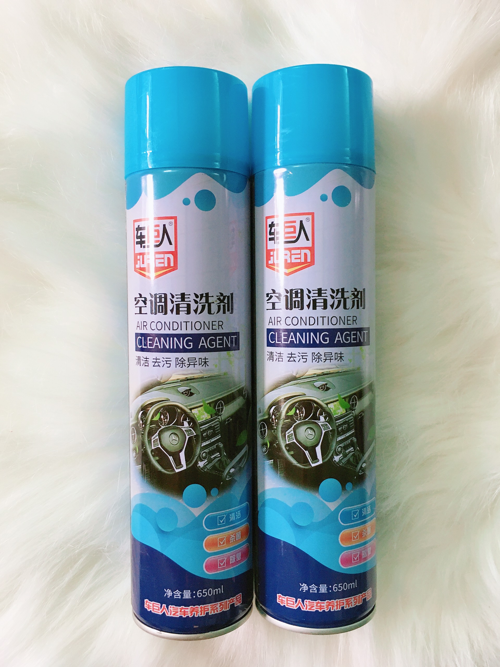 Combo 02 Bình xịt bọt khử mùi điều hòa ô tô Air Conditioner Cleaning Agent - Bình 650ml