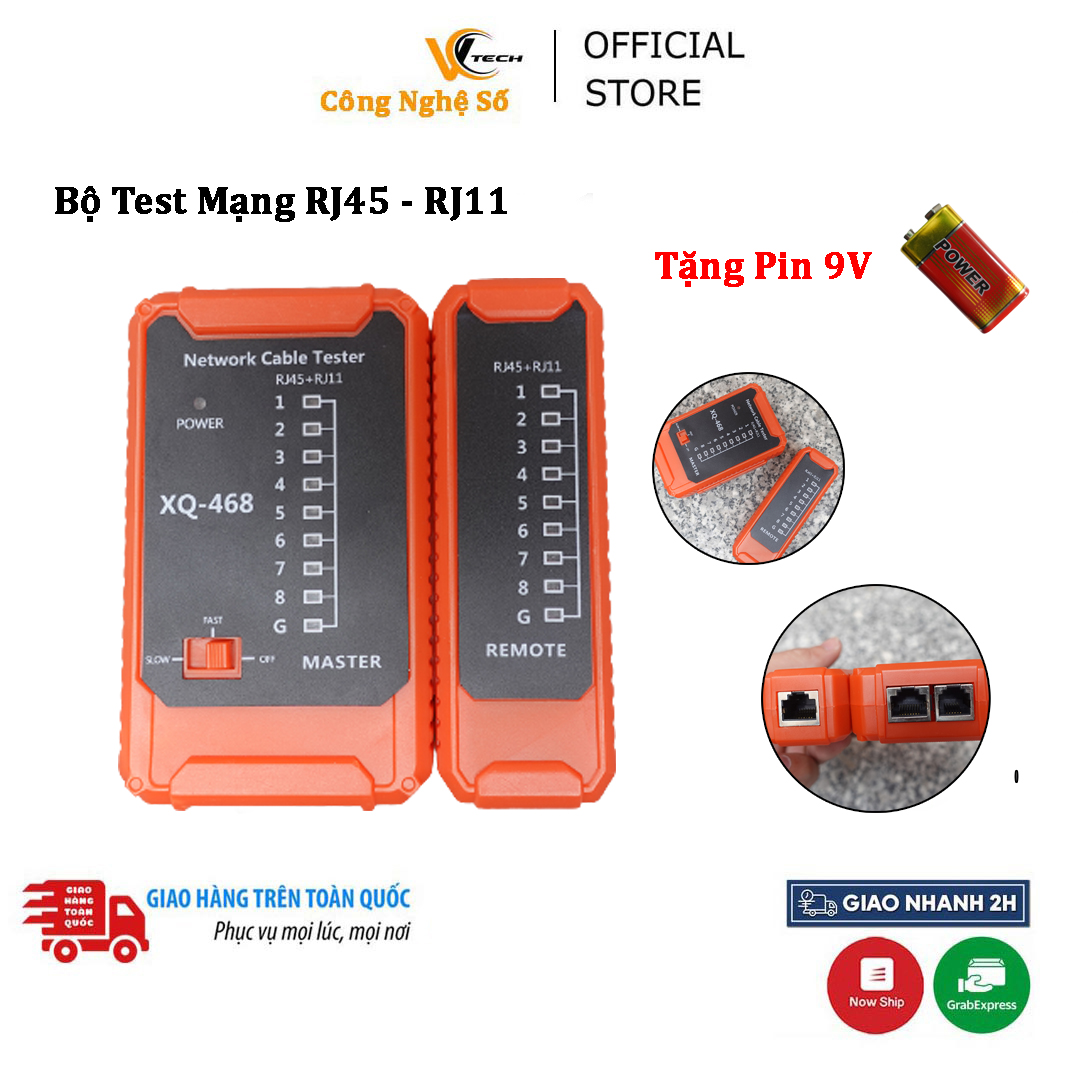 Hộp test cáp mạng đa năng rj11/rj45 tặng kèm pin 9v - hộp test mạng loại tốt, bền - hàng chính hãng