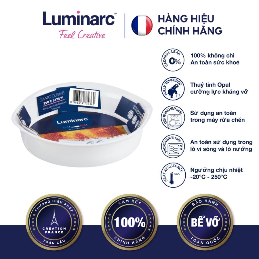 Khay nướng Thuỷ Tinh Luminarc Smart Cuisine Tròn 14cm- LUKHP0310