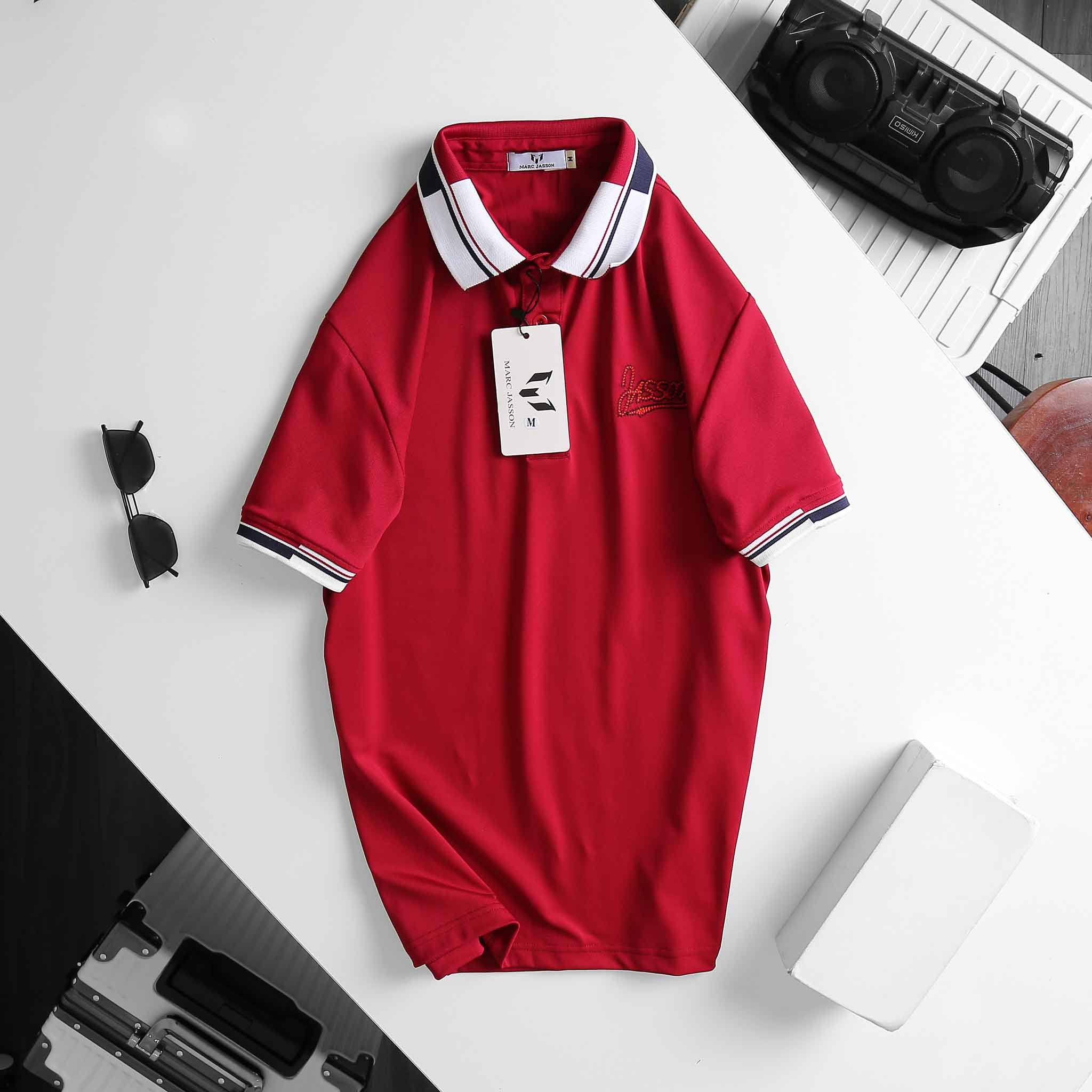 Áo polo nam cổ bẻ jackson thêu logo đơn giản