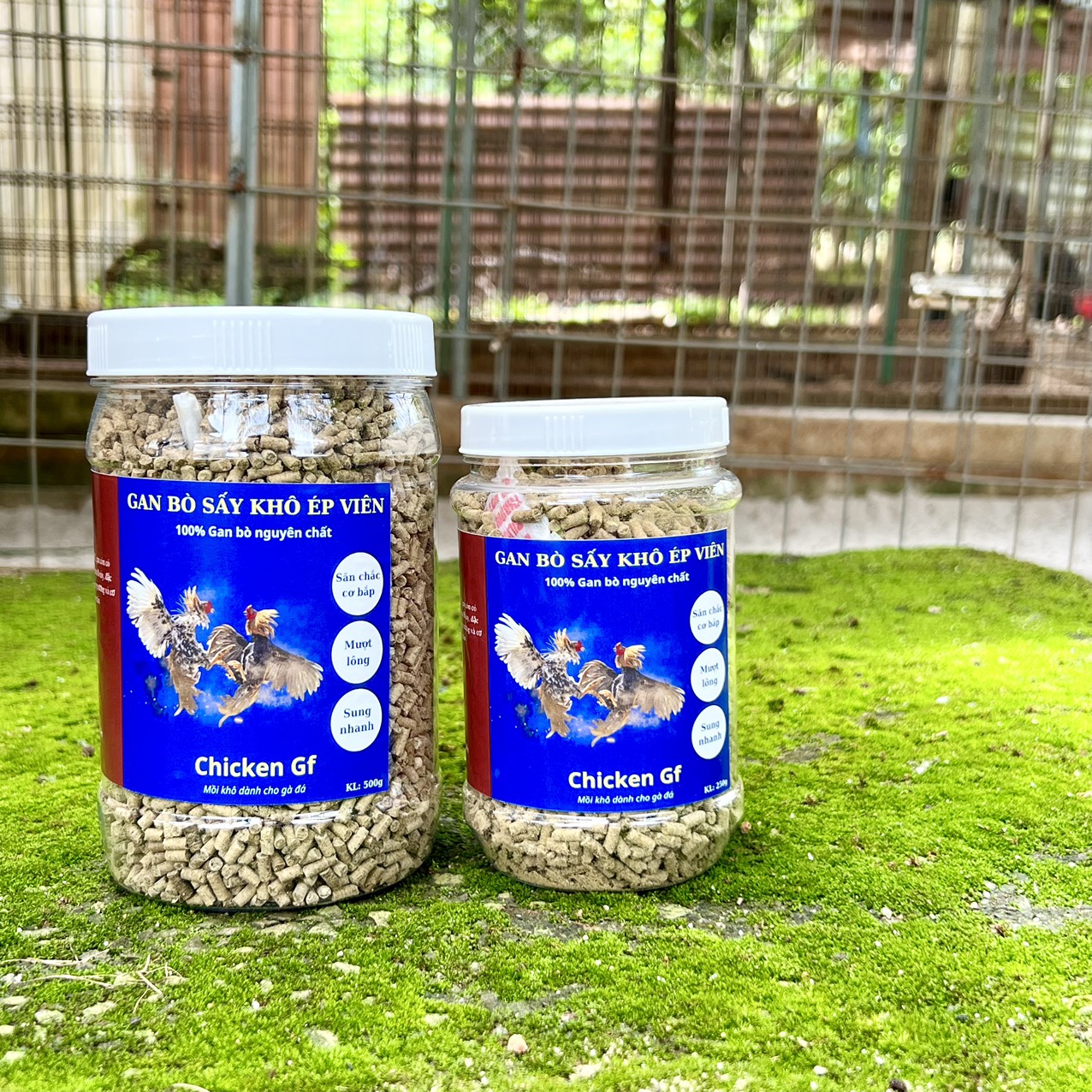 Gan bò sấy khô ép viên mồi khô ngũ cốc cho gà đá