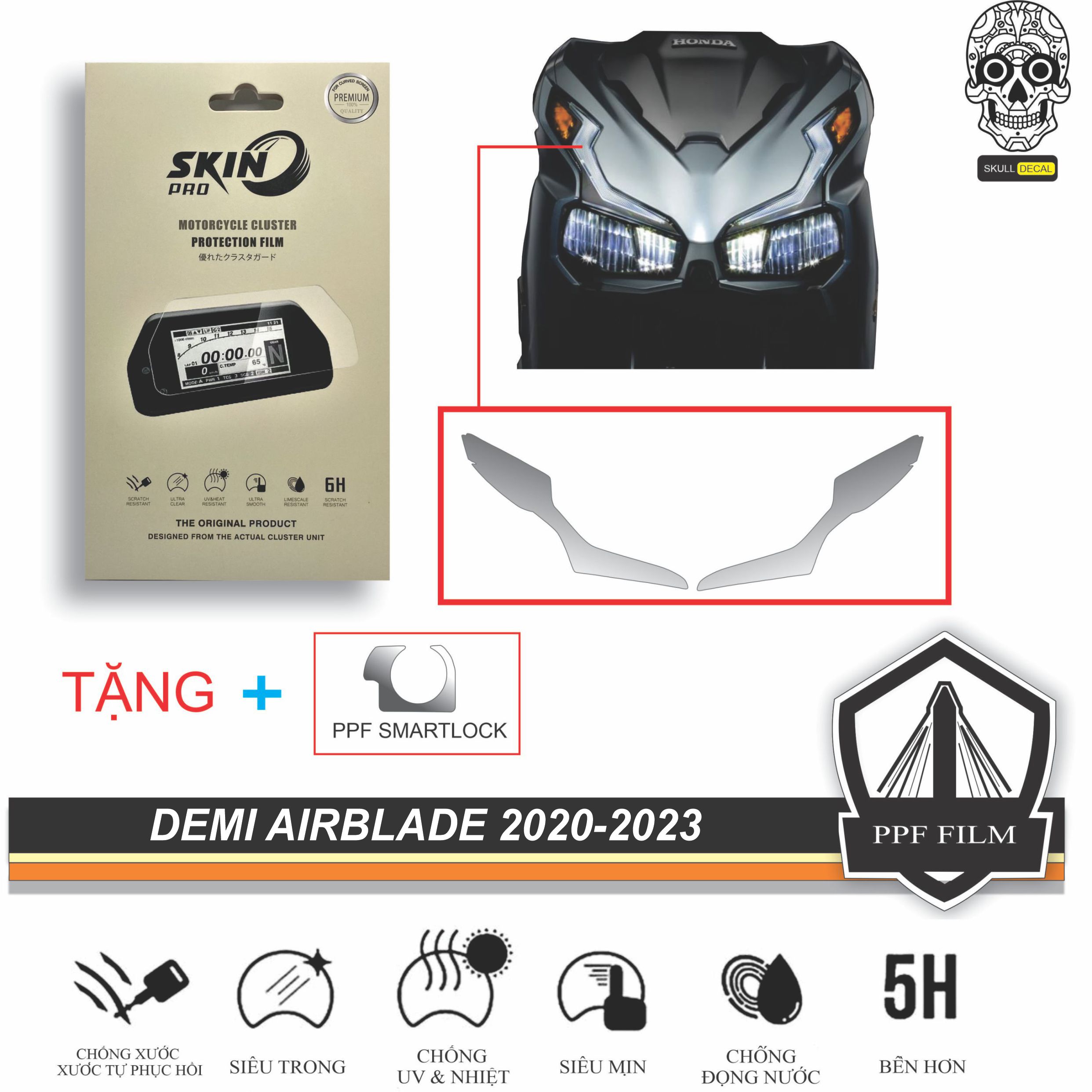Miếng dán PPF bảo vệ DEMI AIR BLADE 2020 2021 2022 2023- AB2020 AB2021 AB2022 AB2023 AIRBLADE