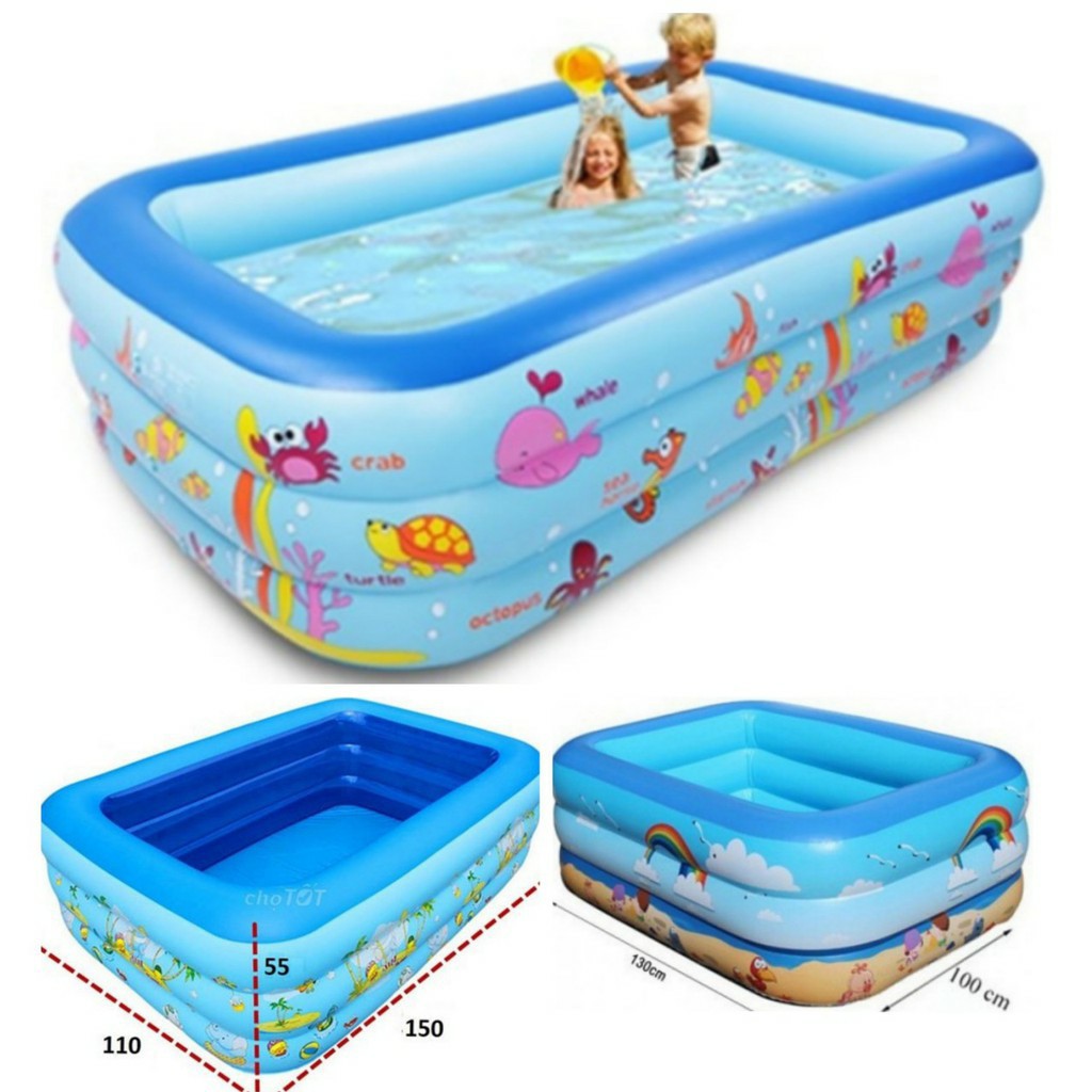 Bể bơi phao 1m2 1m3 1m5 1m8 2m1 kèm bơm 2 chiều