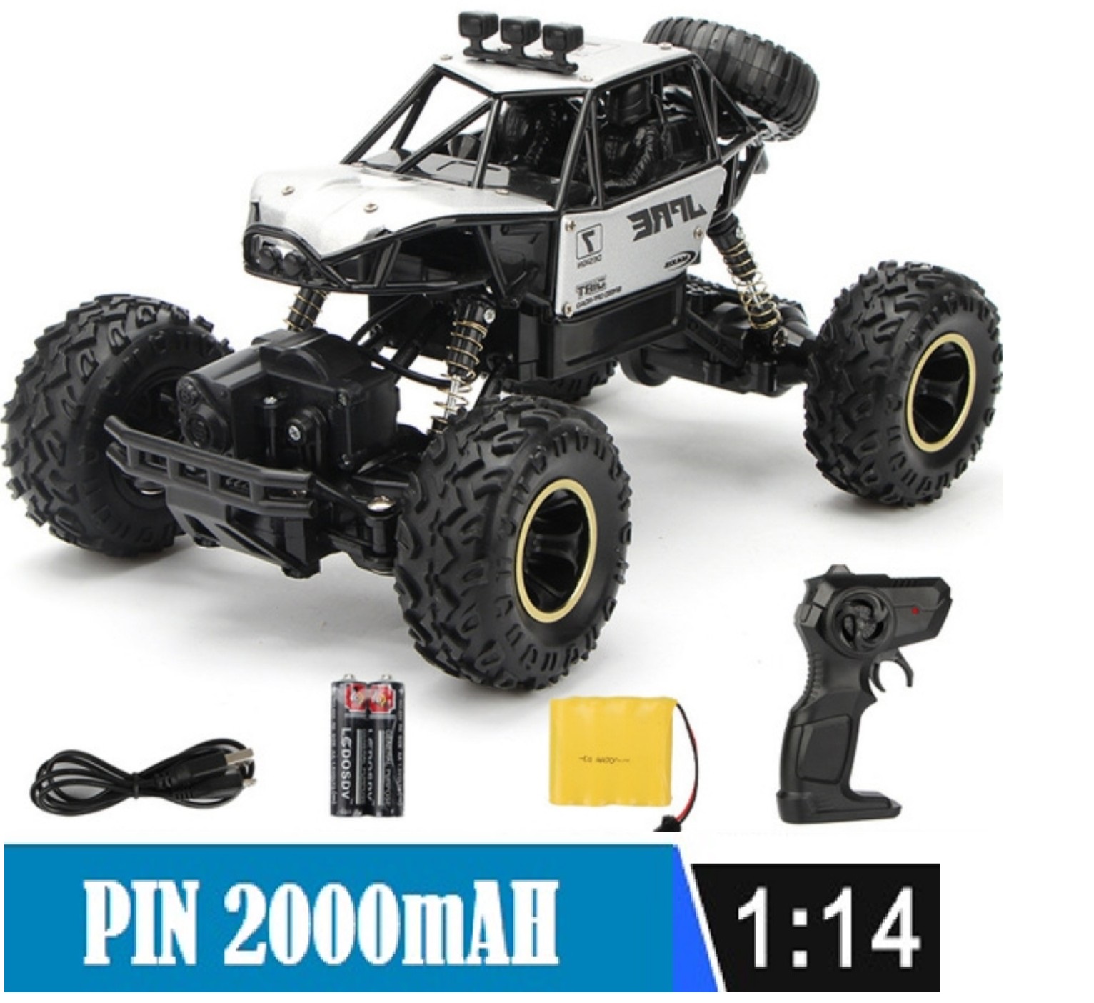 Ô tô địa hình điều khiển từ xa cao cấp,Pin sạc 2000 mAh 4.8V( tặng pin điều khiển)