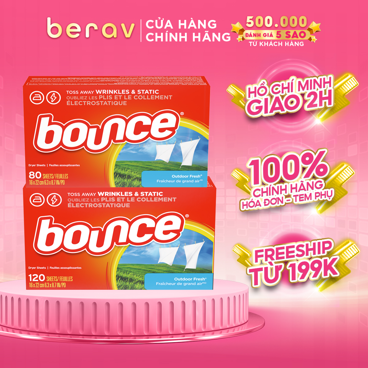 Giấy thơm quần áo bounce mỹ 80/120 tờ nguyên hộp - làm thơm quần áo và loại bỏ mùi ẩm mốc