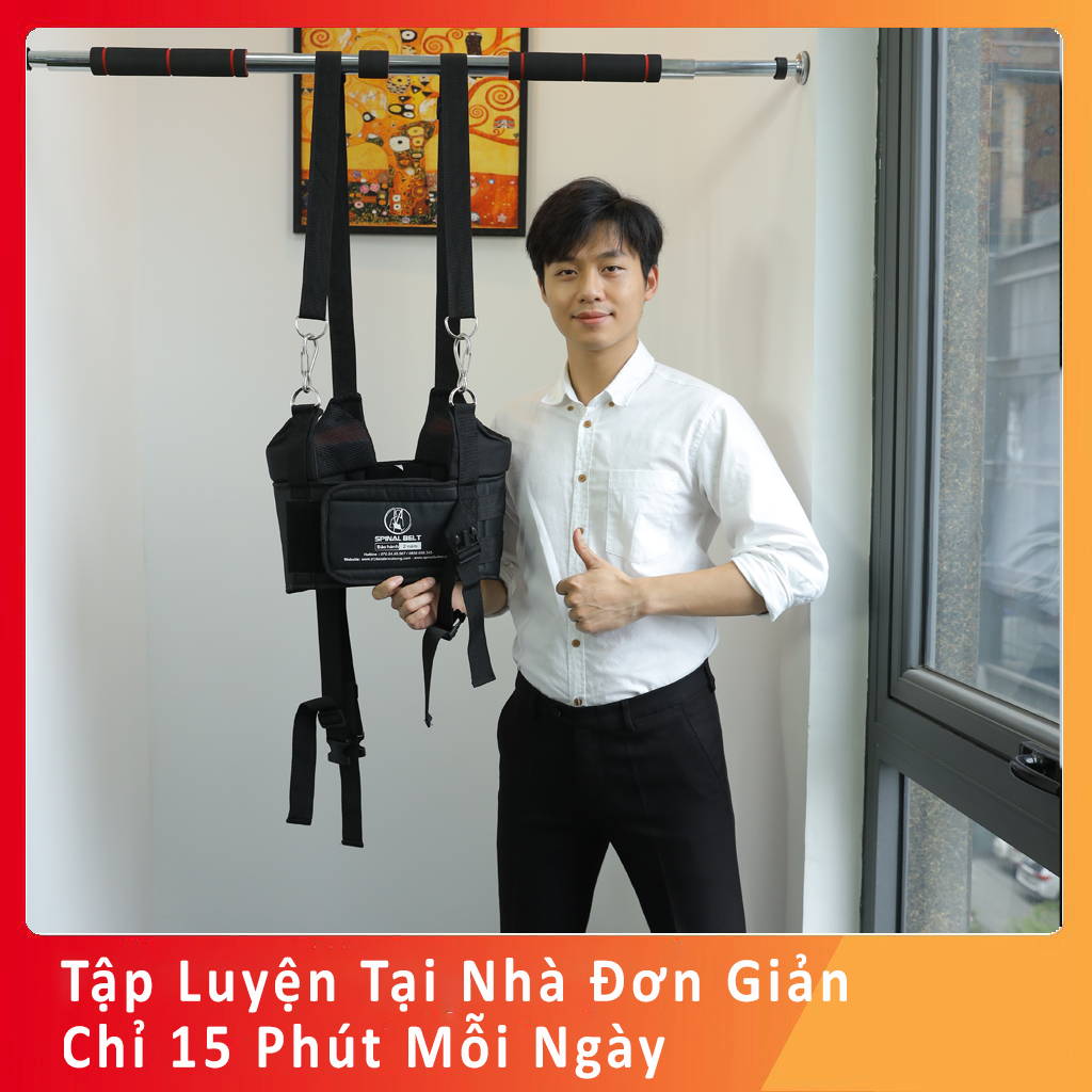 Đai treo xà đơn - kéo giãn cột sống cho người thoái hóa, thoát vị đĩa đệm- mẫu 2021 với khóa sắt tháo được