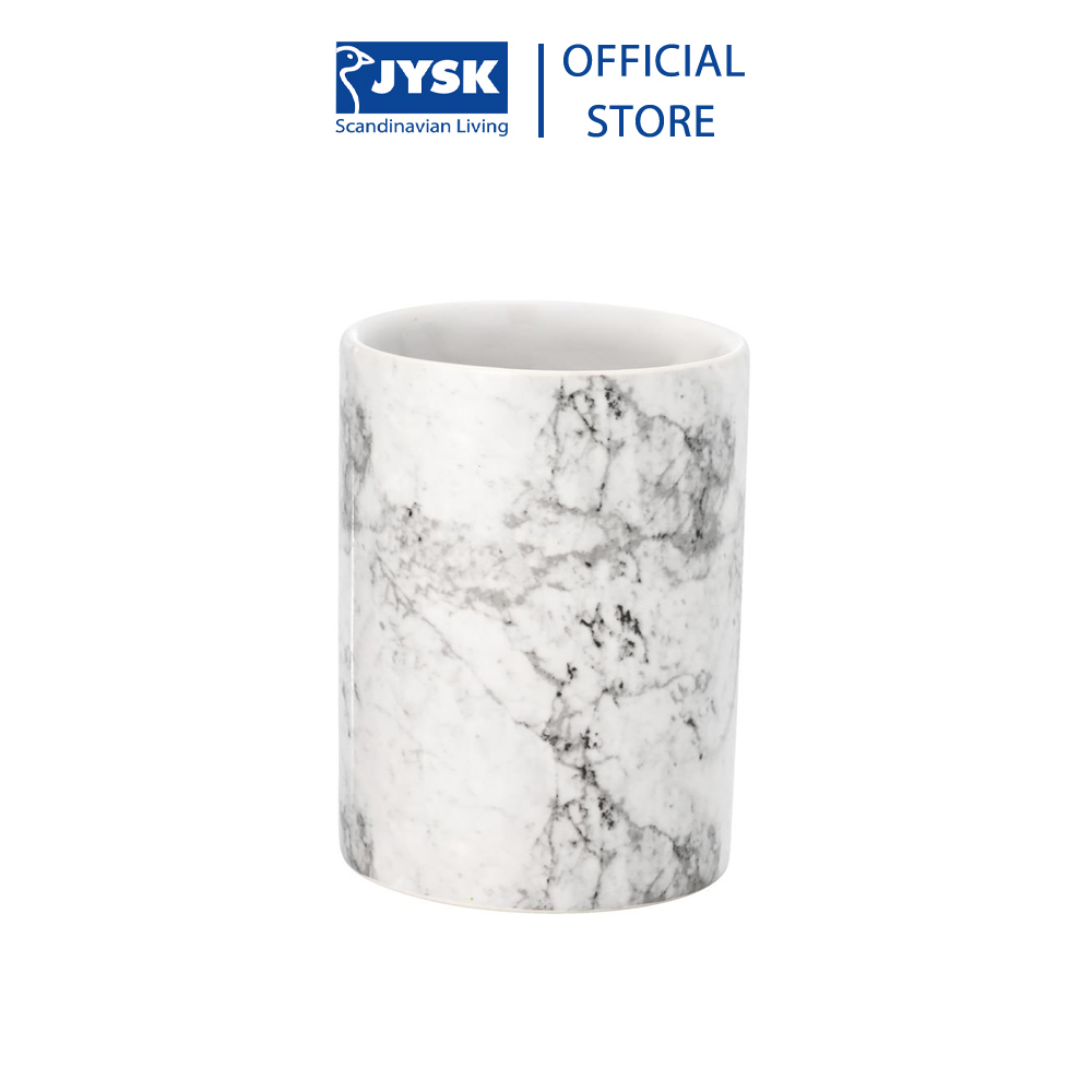 Cốc đựng bàn chải | JYSK Jonstorp | gốm màu đá cẩm thạch | DK7x10.8cm