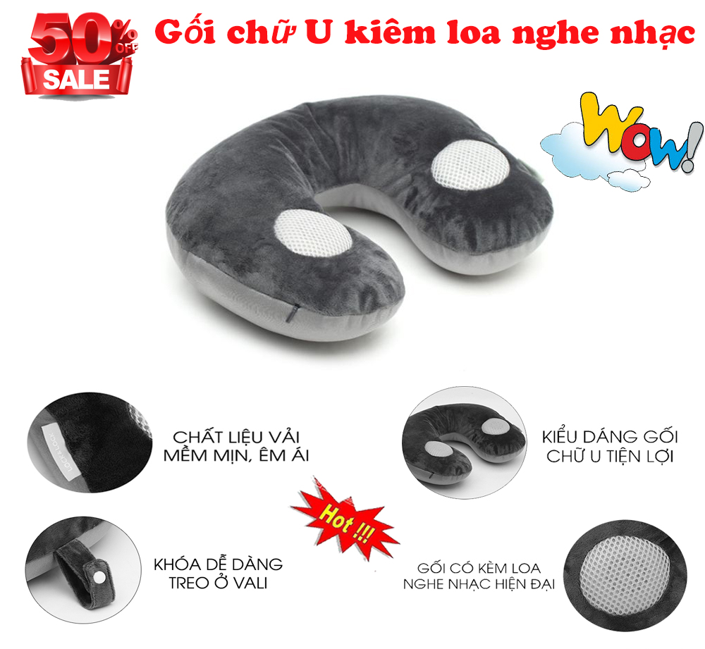 mua ngay gối cao su cao cấp,Gối chữ U,gối ngủ văn phòng,gối ngủ du lịch có loa nghe nhạc,gọn nhẹ dễ dàng mang theo khi đi chơi,đi làm,dã ngoại