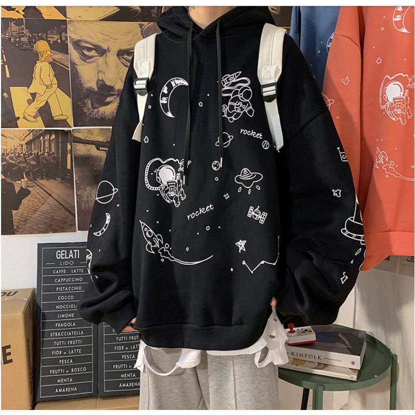 Áo Hoodie Nỉ Vũ Trụ In Hình Cả Thân { Ảnh Thật } Fom Rộng Nam Nữ Style Trẻ Trung Năng Động Hot Trend