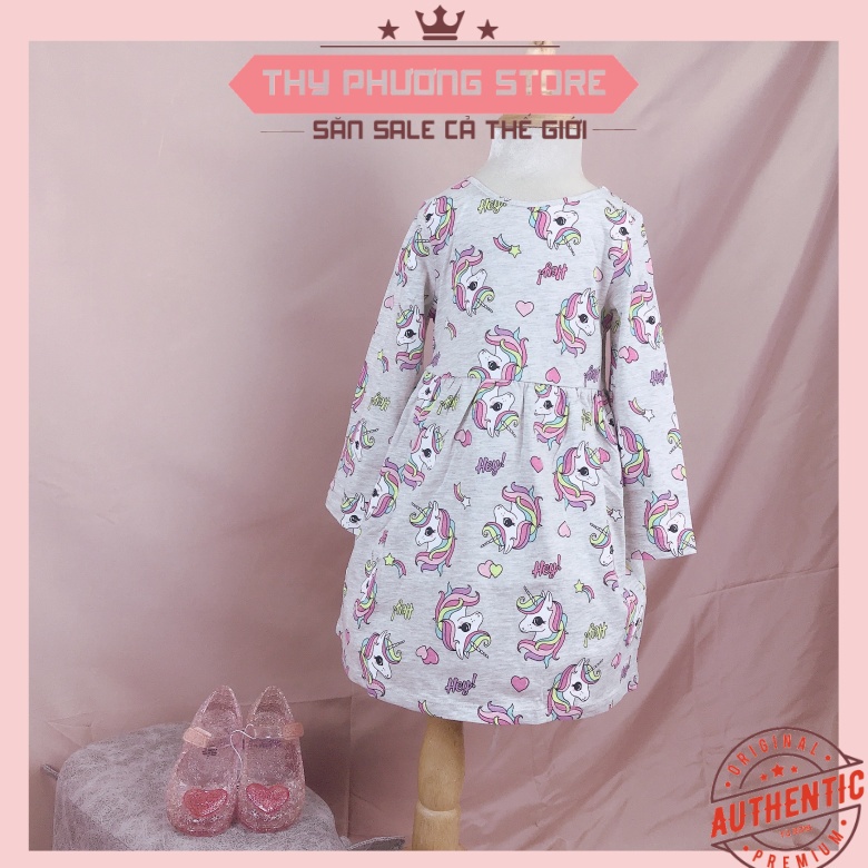 Váy cotton HM dài tay cho bé gái