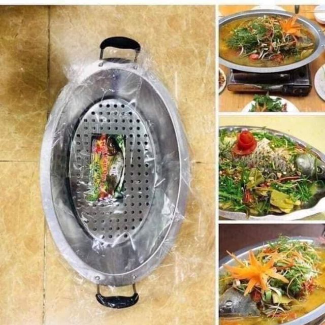 [HÀNG TỐT-BAO DÀY] Khay cá chép om dưa inox dùng được bếp điện từ, Khay om cá inox cao cấp, dụng cụ nhà bếp đặc biệt