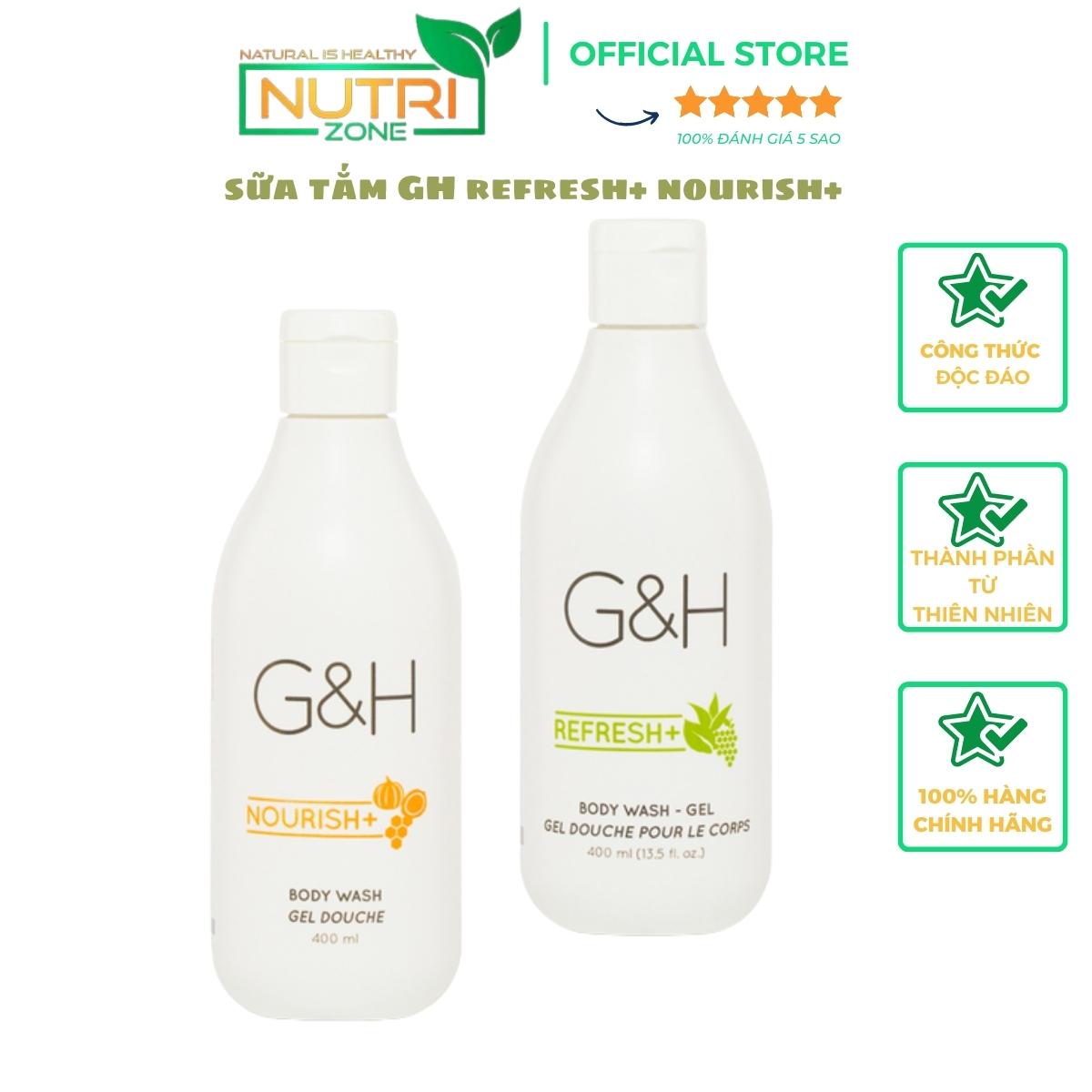 Sữa tắm nourish+ và refresh+nuôi dưỡng và giữ độ ẩm cho làn da 400ml/chai