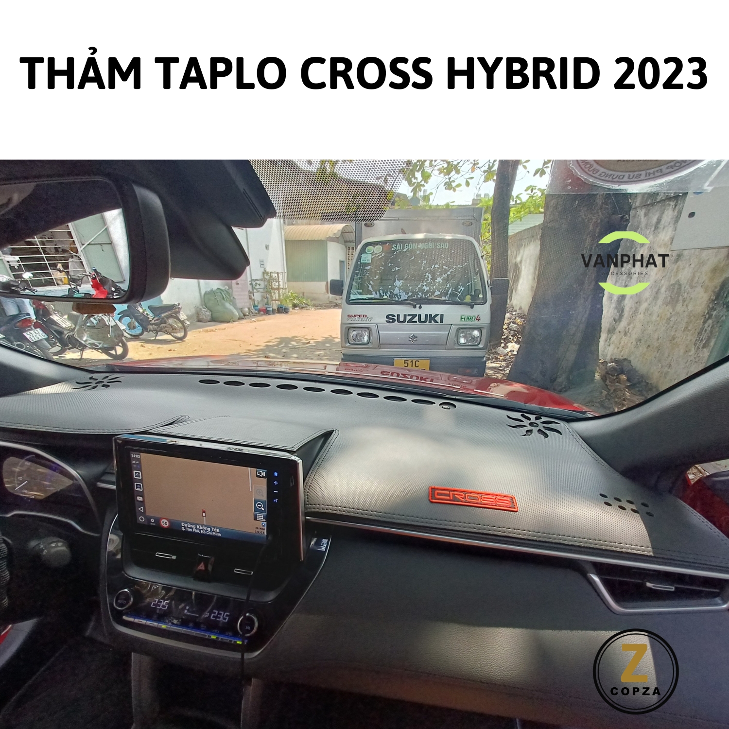 Thảm Taplo Toyota Avanza Aygo Veloz Yaris Cross Altis Fortuner Wigo Raize Innova Camry Vios - Thảm T