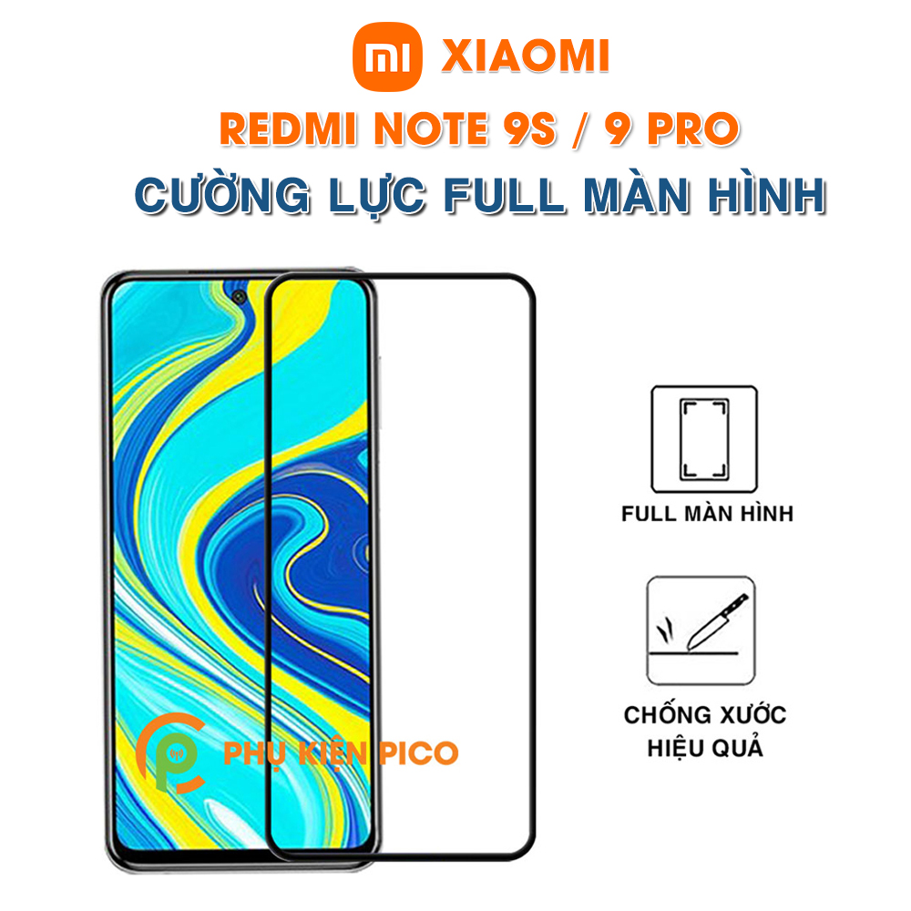 Kính cường lực Redmi Note 9s full màn hình viền đen siêu mỏng - Dán màn hình Xiaomi Redmi Note 9s