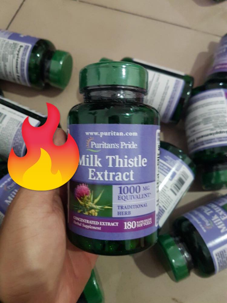 Viên uống bổ gan Milk Thistle Extract 1000mg lọ 180 viên