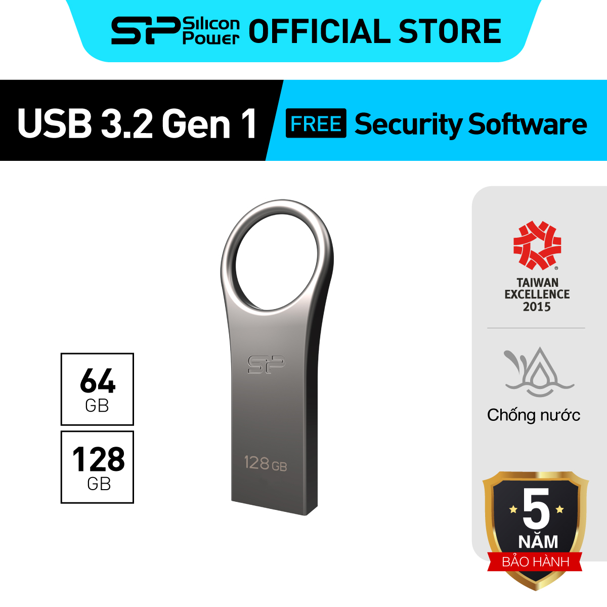 Usb 3.0 silicon power jewel j80 hỗ trợ cổng usb 3.2 gen 1 32gb/64gb/128gb -bh 5 năm