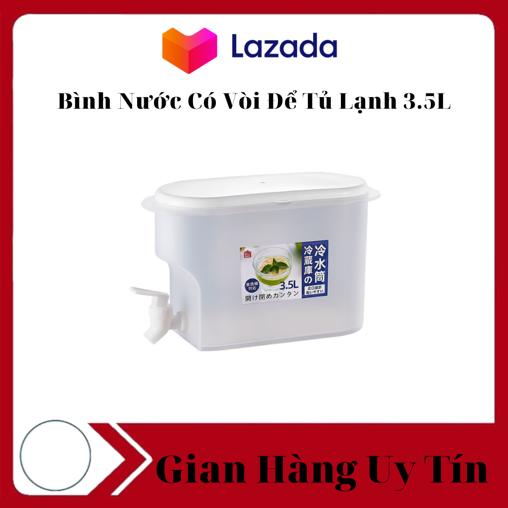 Bình nước có vòi để tủ lạnh 3.5l nhựa pp cao cấp - bình nước có vòi, thiết kế chuyên để tủ lạnh.